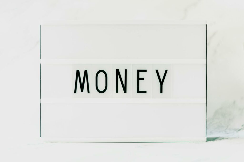 Money sign on a white background